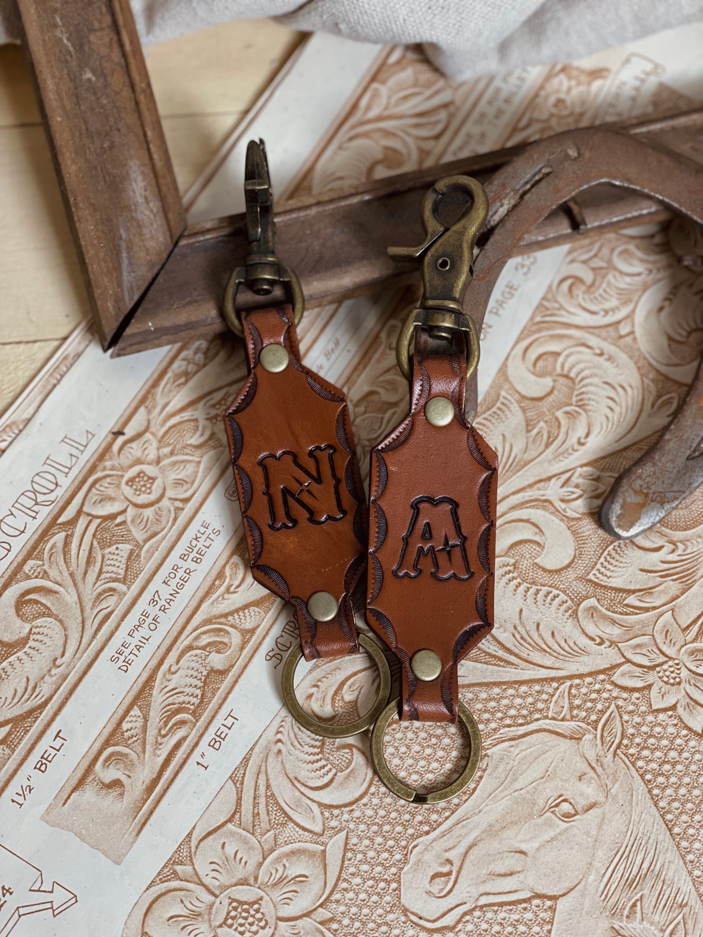 The Cowboy Initial Keychain