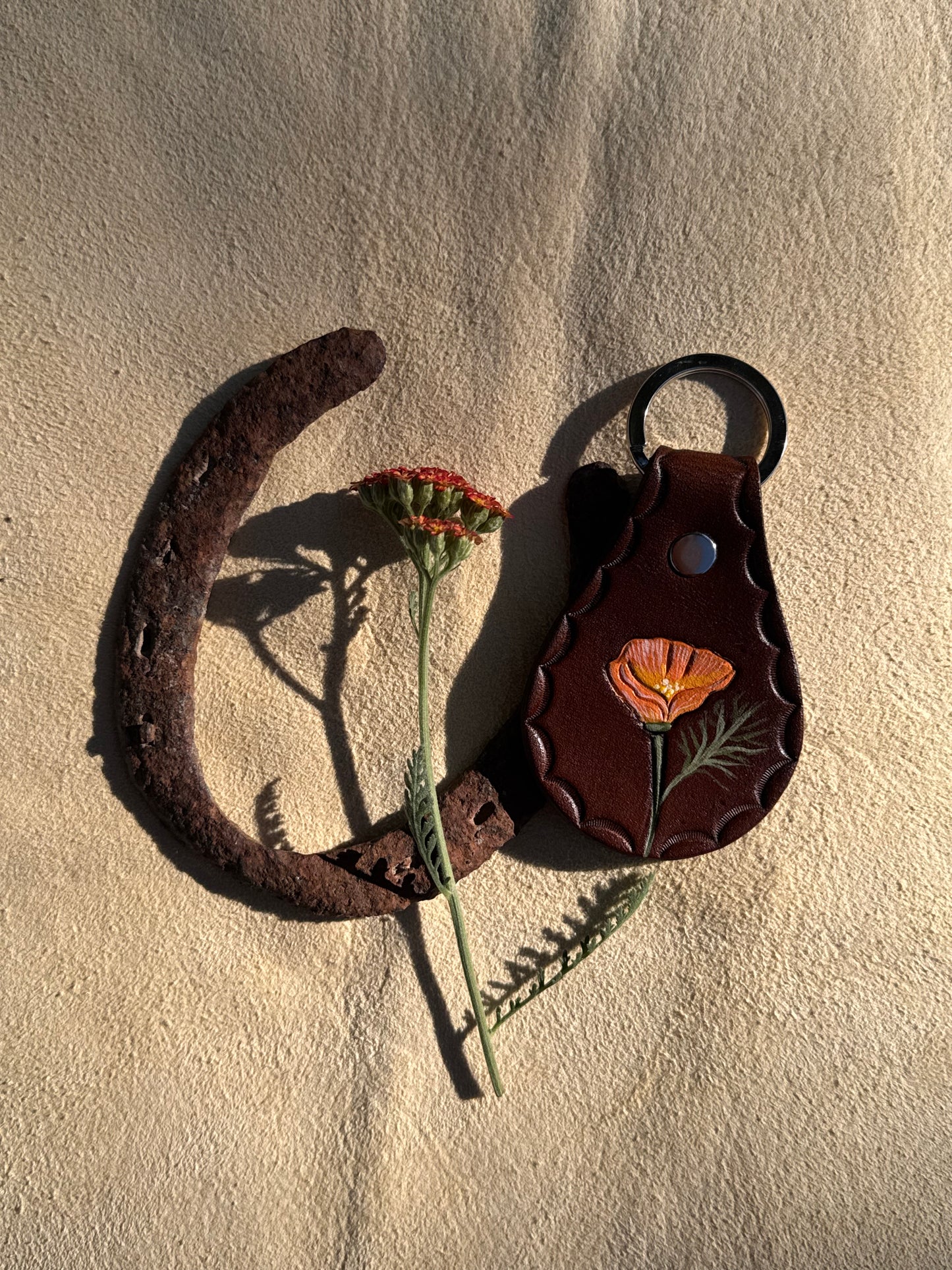 Hand Painted Poppy Key Fob No.2
