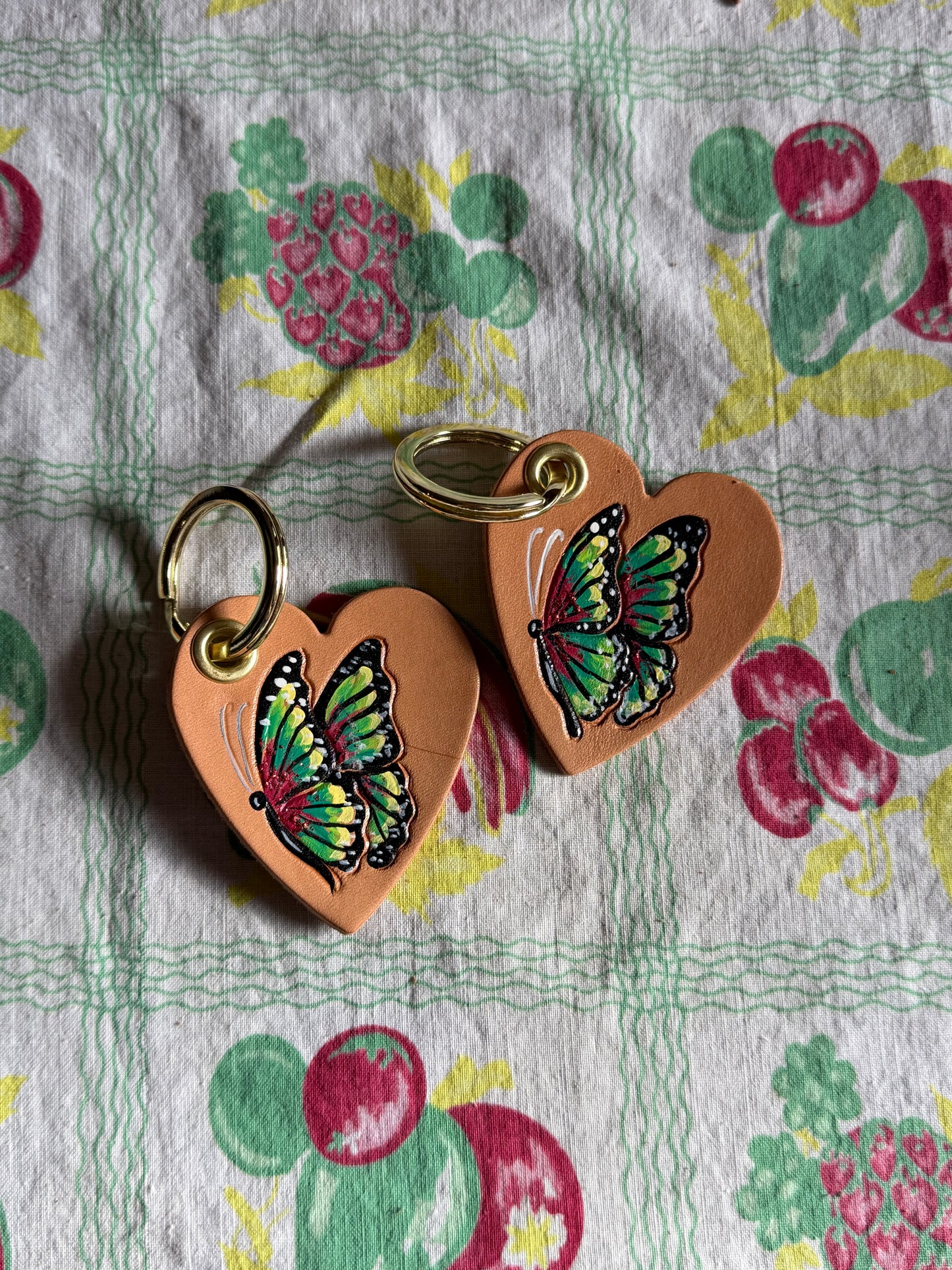 Love is like a butterfly heart keyfob