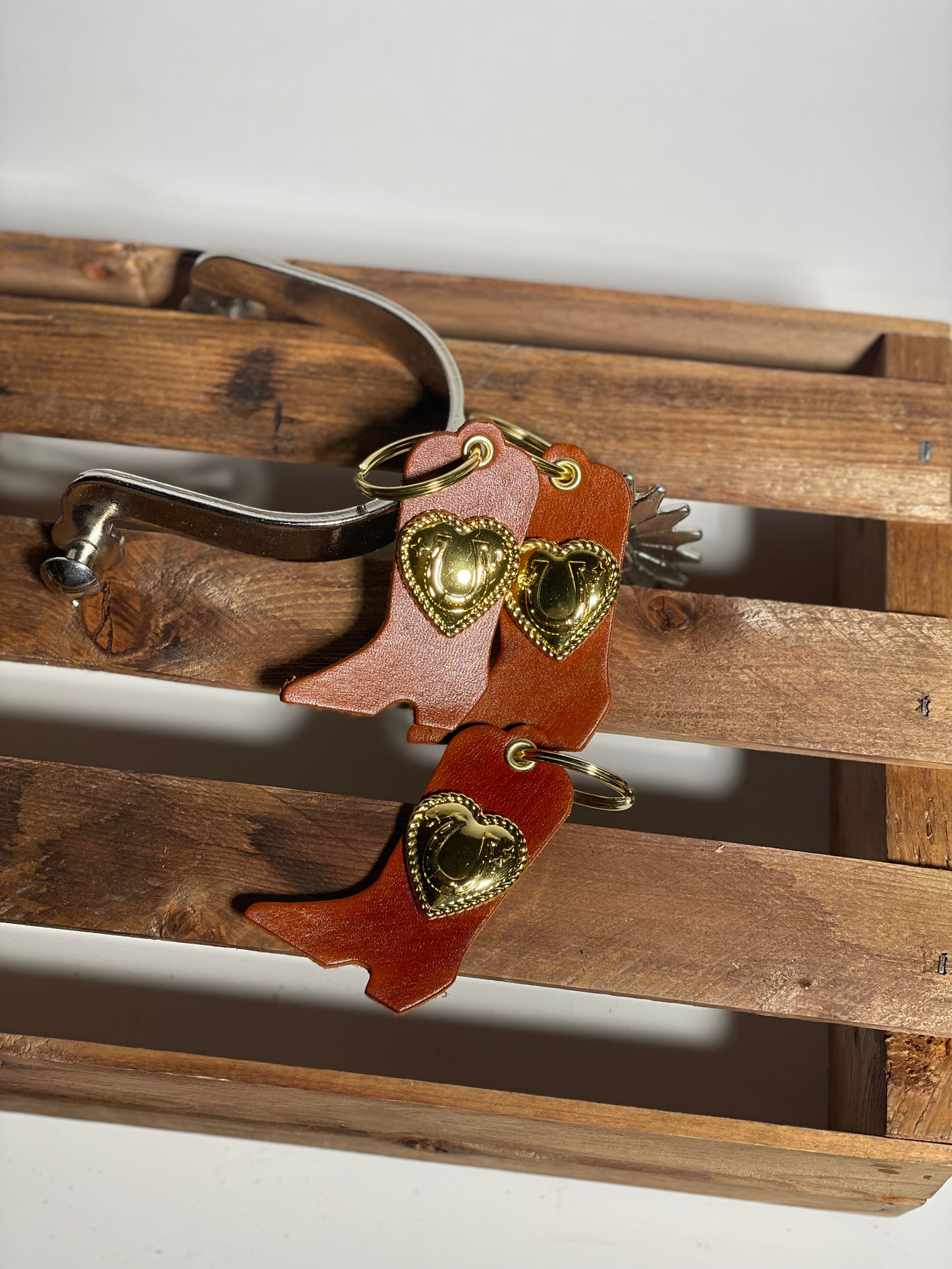 Dime Store Boot Key Fob- Cognac / Brass