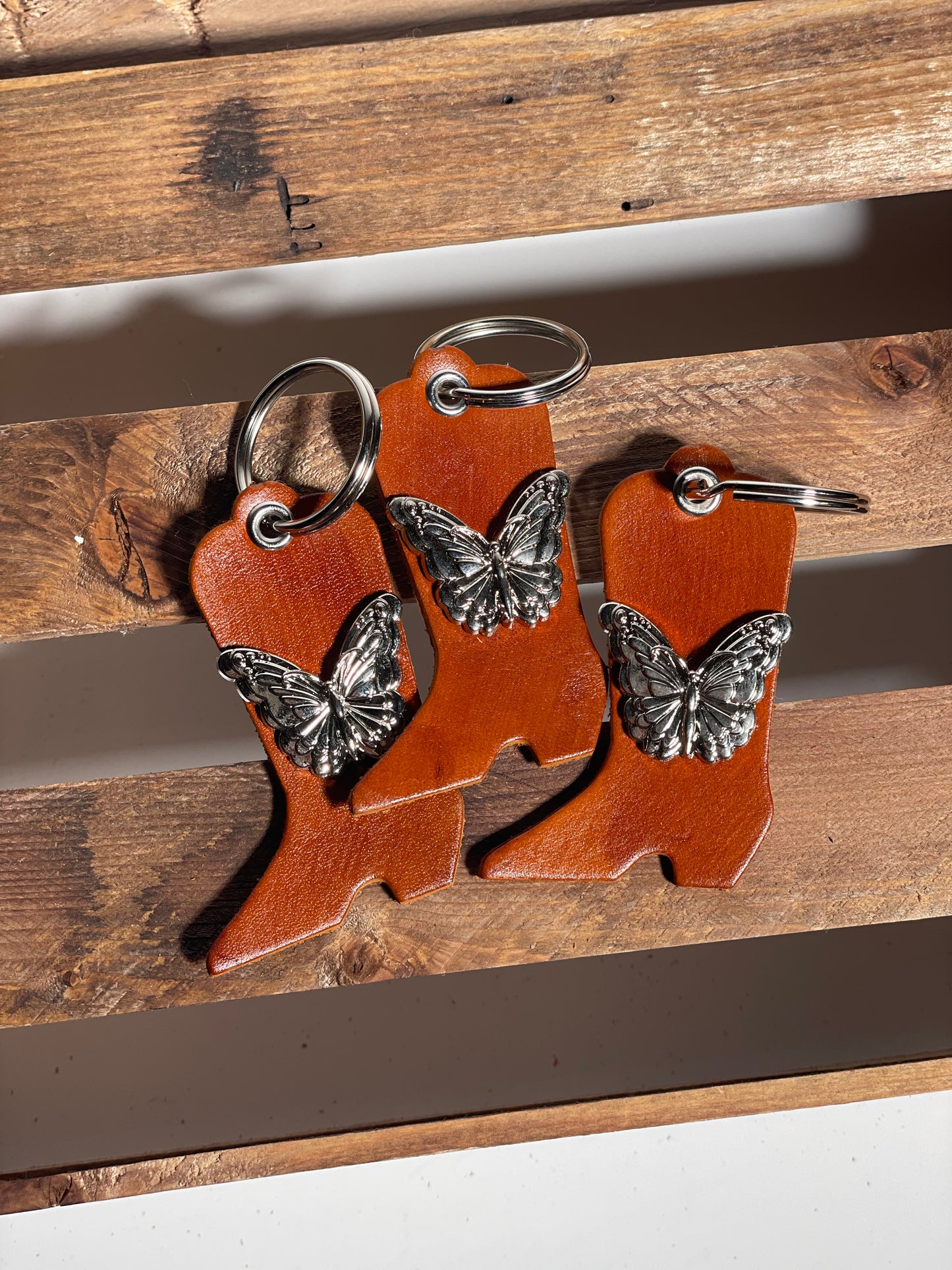 Mariposa Boot Key Fob- Cognac