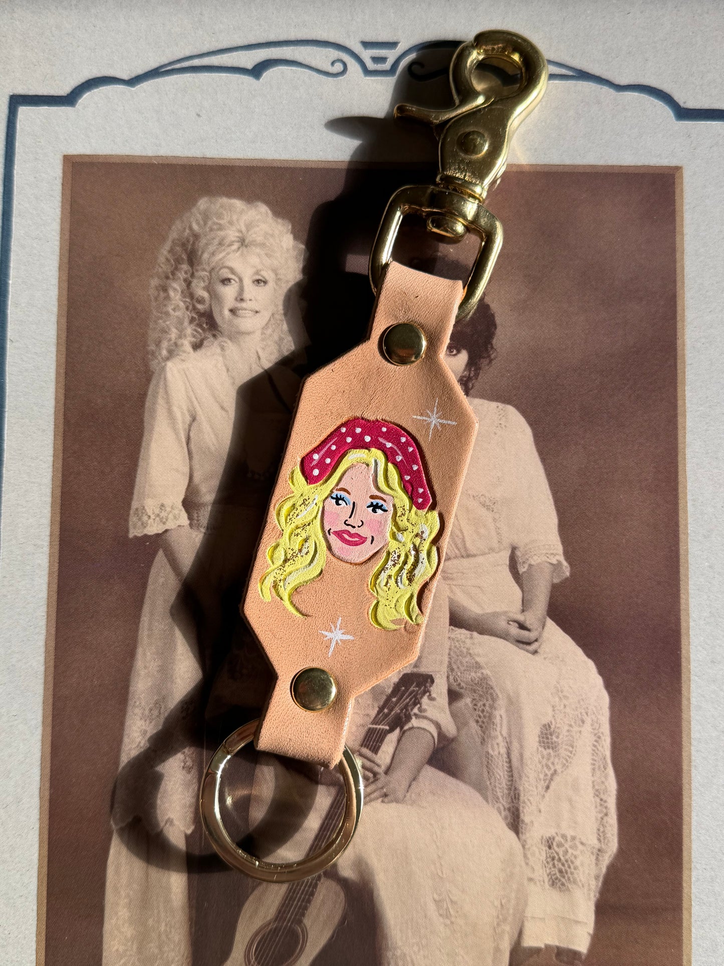 Dolly Portrait Heart Keychain