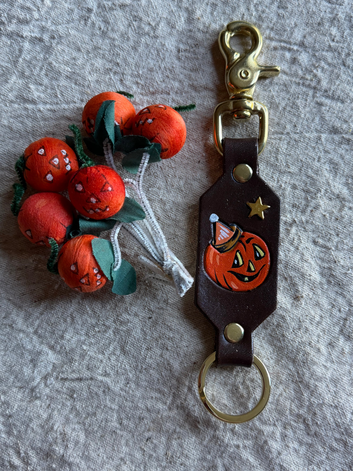 Happy Jac with brass Keychain
