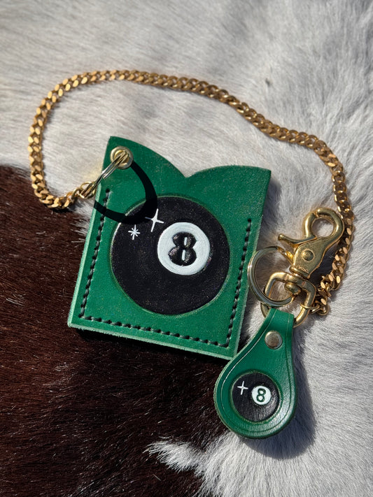 8 Ball Chain Wallet with Brass