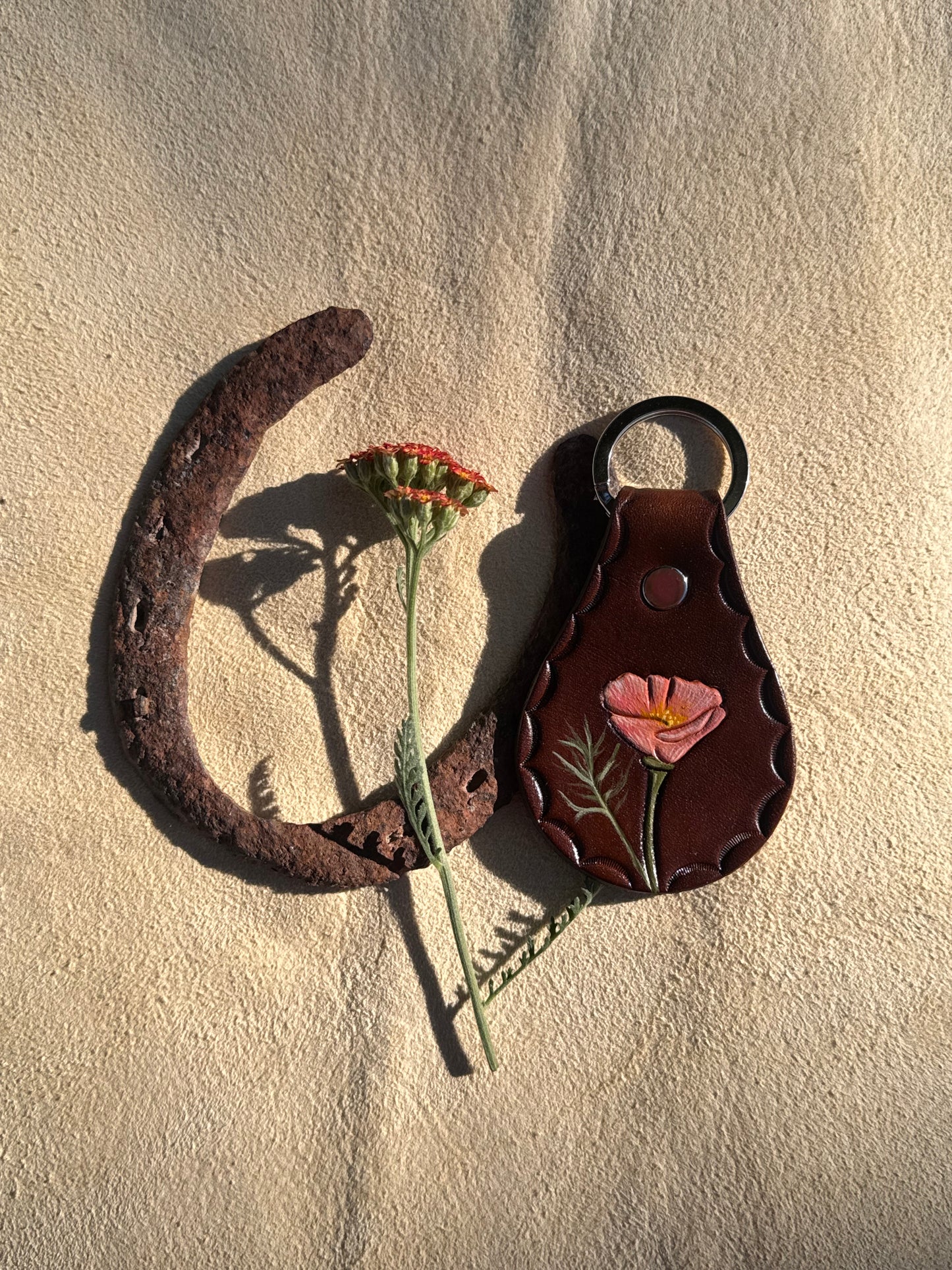 Hand Painted Poppy Key Fob No.1