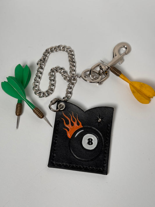 Black Flamin’ Card Holder with Chain