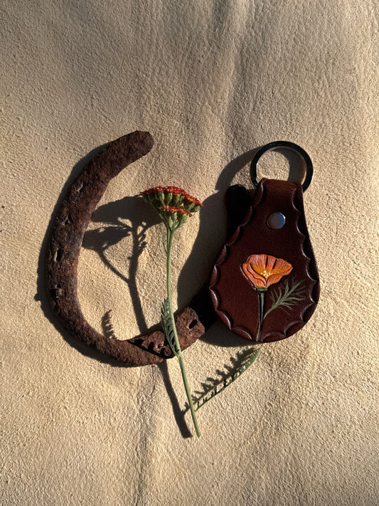 Hand Painted Poppy Key Fob No.2