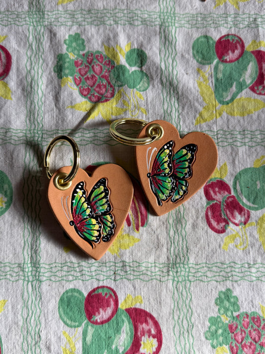 Love is like a butterfly heart keyfob