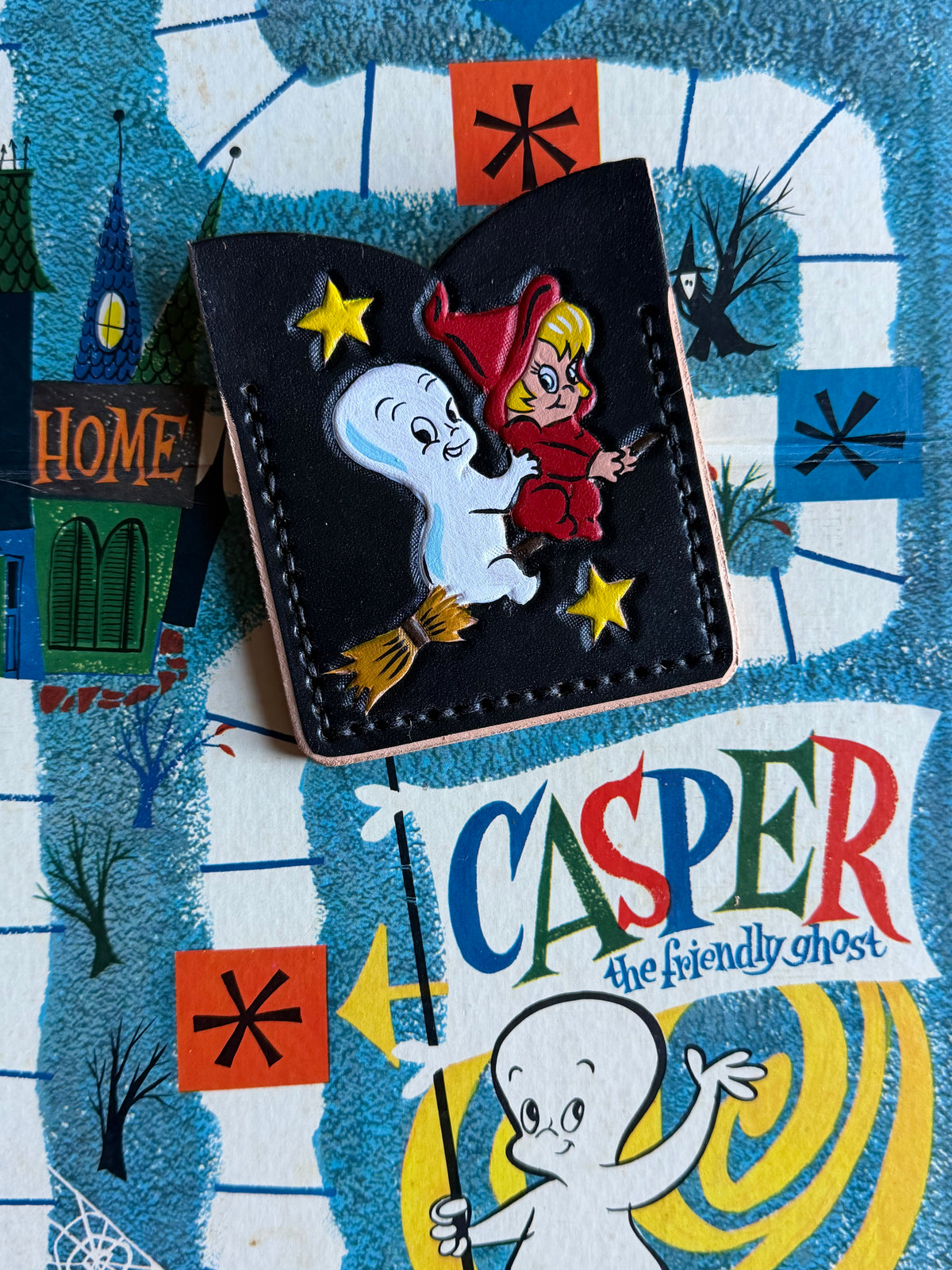 Casper & Wendy hit the broom Card Holder
