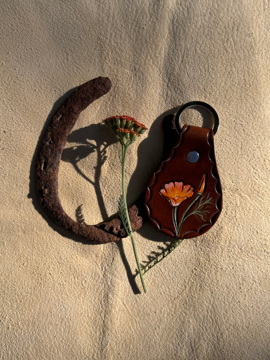 Hand Painted Poppy Key Fob No.3