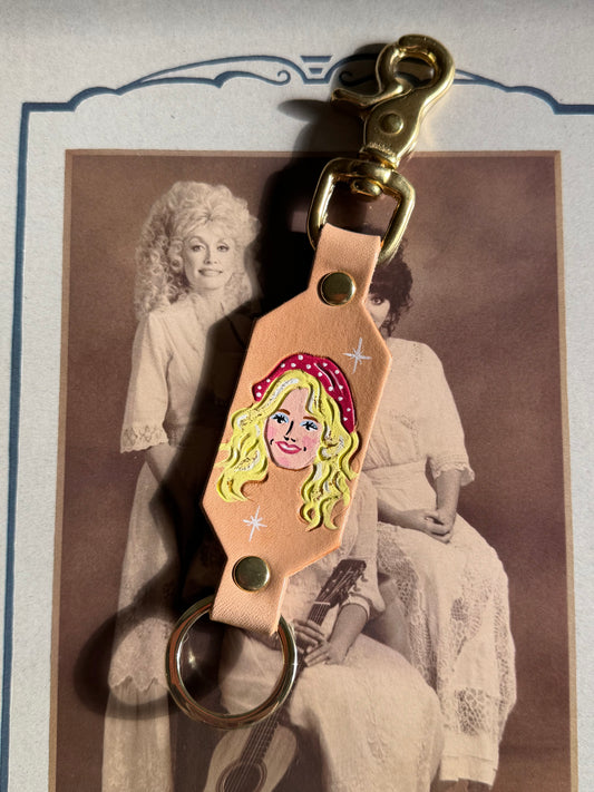 Dolly Portrait Heart Keychain
