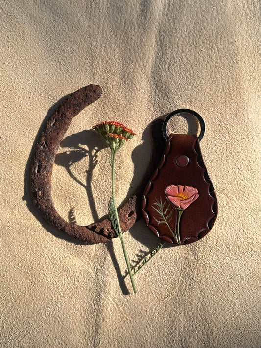 Hand Painted Poppy Key Fob No.1